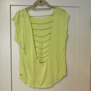 Fun pale lime green lounge/yoga top with cutout back. Worn once.